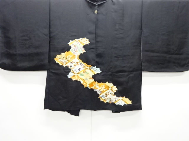 逆雲取りに花・宝尽くし模様絵羽織